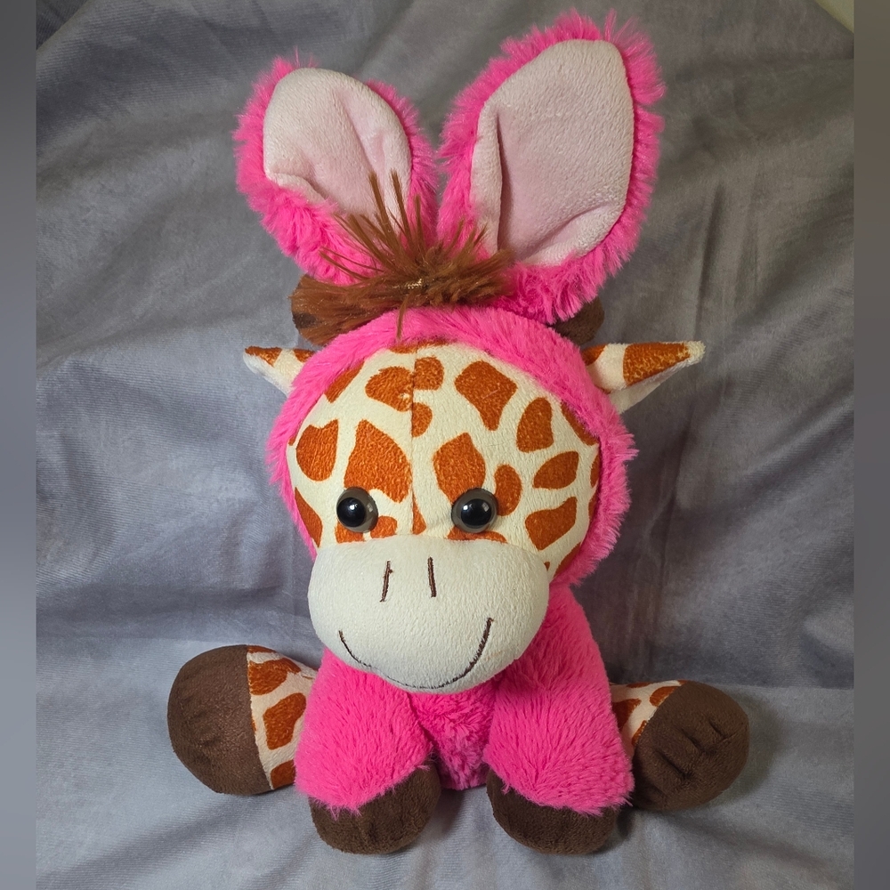 Kellytoy Plush Giraffe Wearing Pink Costume With Ears- Stuffed Animal